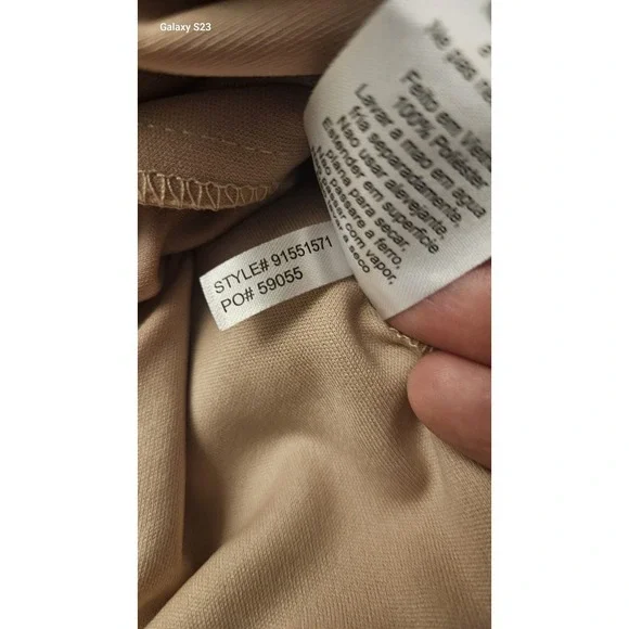 Gold Champagne Metallic Cocktail Sleeveless Cowl Neck Shift Party dress Size 14 - Picture 5 of 5